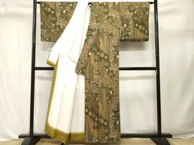 平和屋着物■上質な小紋　動物吉祥花文　鬼しぼ縮緬　正絹　逸品　CABL3702ev