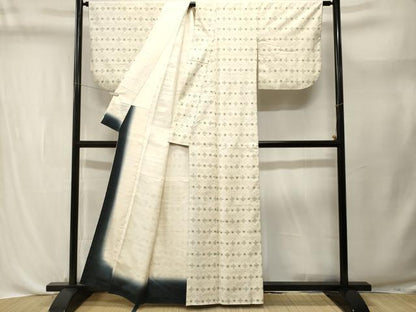 平和屋着物■上質な紬　絣文様　正絹　逸品　CABL3708ev