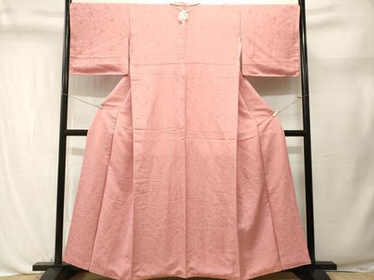 平和屋着物■上質な色無地　更紗花地紋　石竹色　正絹　逸品　CABL3712ev