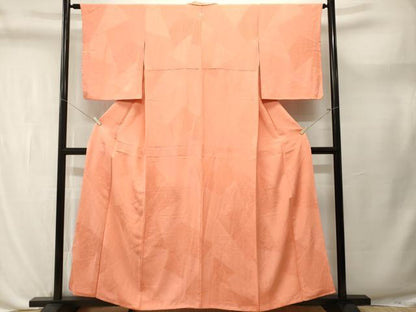 平和屋着物■上質な色無地　菊地紋　深支子色　正絹　逸品　CABL3713ev