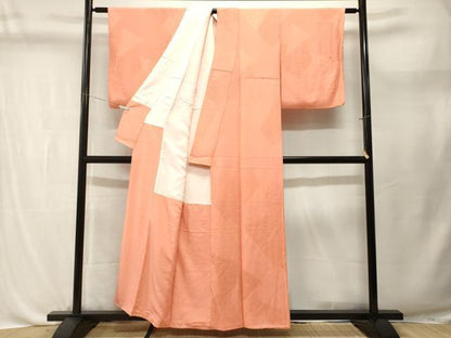 平和屋着物■上質な色無地　菊地紋　深支子色　正絹　逸品　CABL3713ev
