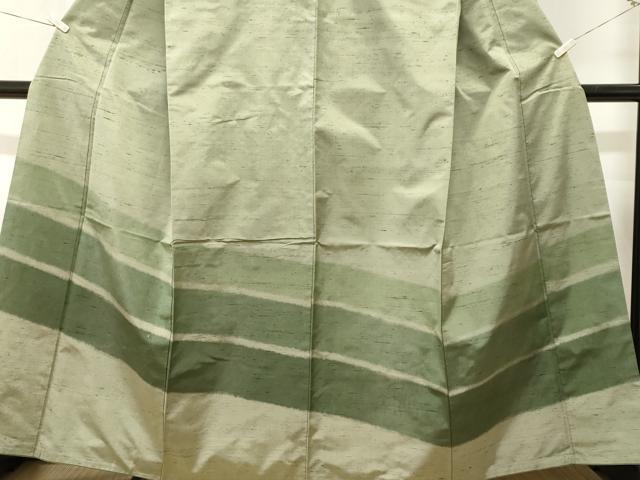 平和屋着物■訪問着　紬地　横段文　正絹　逸品　CABL3716ev