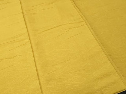 平和屋着物■上質な色無地　溢れ松葉地紋　山吹茶色　正絹　逸品　CABL3725ev