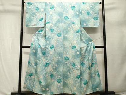 平和屋着物■上質な小紋　霞枝花文　暈し染め　金彩　正絹　逸品　CABL3728ev