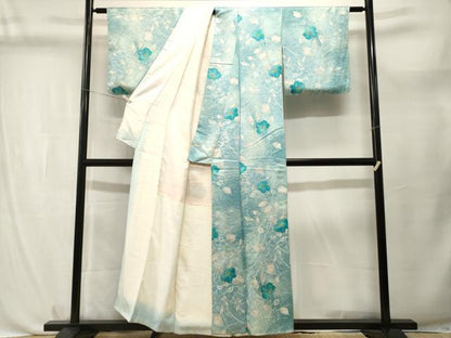 平和屋着物■上質な小紋　霞枝花文　暈し染め　金彩　正絹　逸品　CABL3728ev
