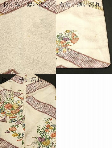 平和屋着物■上質な小紋　鹿の子蒔絵草花文　金彩　正絹　逸品　CABL3729ev