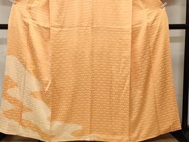平和屋着物■訪問着　刺繍　絞り　青海波地紋　正絹　逸品　CABL3731ev