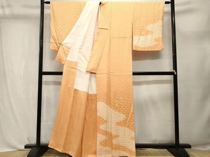 平和屋着物■訪問着　刺繍　絞り　青海波地紋　正絹　逸品　CABL3731ev