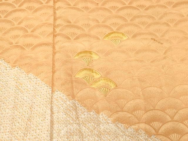 平和屋着物■訪問着　刺繍　絞り　青海波地紋　正絹　逸品　CABL3731ev