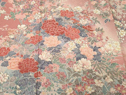 平和屋着物■訪問着　芒　地紙枝花文　暈し染め　金銀彩　正絹　逸品　CABL3738ev