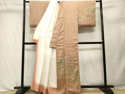 平和屋着物■訪問着　刺繍　舟　枝松文　金彩　正絹　逸品　CABL3741ev