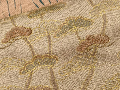 平和屋着物■訪問着　刺繍　舟　枝松文　金彩　正絹　逸品　CABL3741ev