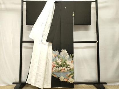 平和屋着物■本加賀友禅作家　北村比呂志　黒留袖　御所解文　正絹　逸品　CABL3747ev