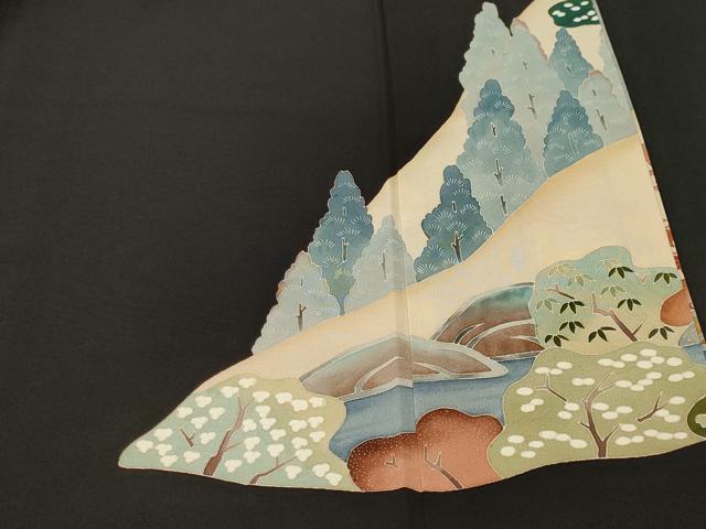 平和屋着物■本加賀友禅作家　北村比呂志　黒留袖　御所解文　正絹　逸品　CABL3747ev