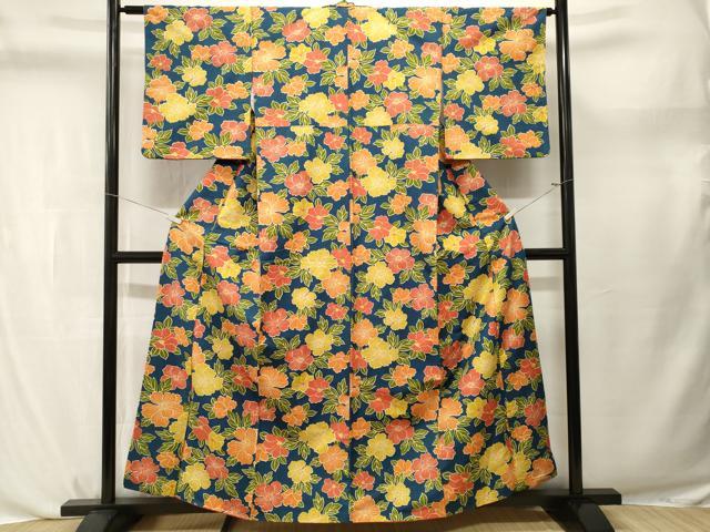 平和屋着物■上質な紬　舞花文　正絹　逸品　CABL3748ev