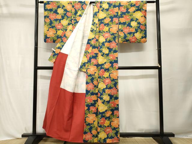 平和屋着物■上質な紬　舞花文　正絹　逸品　CABL3748ev