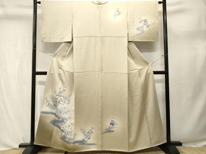 平和屋着物■豪華黒留袖　陶器更紗花鳥流水枝花文　暈し染め　金彩　正絹　逸品　CABL3749ev