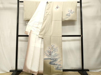 平和屋着物■豪華黒留袖　陶器更紗花鳥流水枝花文　暈し染め　金彩　正絹　逸品　CABL3749ev