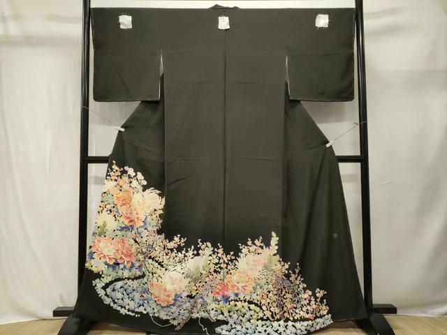平和屋着物■豪華黒留袖　作家物　乱菊　枝梅花文　金彩　正絹　逸品　CABL3759ev