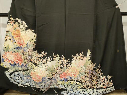 平和屋着物■豪華黒留袖　作家物　乱菊　枝梅花文　金彩　正絹　逸品　CABL3759ev