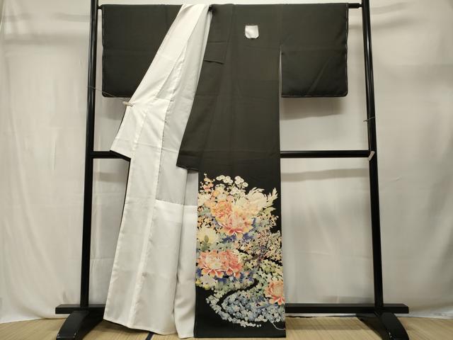 平和屋着物■豪華黒留袖　作家物　乱菊　枝梅花文　金彩　正絹　逸品　CABL3759ev
