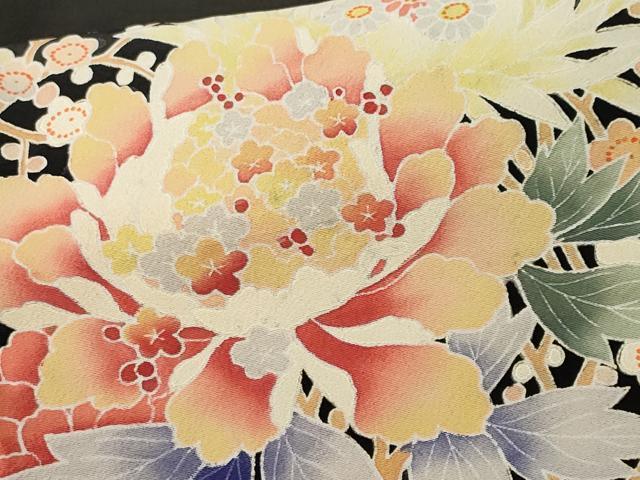 平和屋着物■豪華黒留袖　作家物　乱菊　枝梅花文　金彩　正絹　逸品　CABL3759ev
