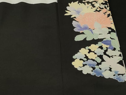 平和屋着物■豪華黒留袖　作家物　乱菊　枝梅花文　金彩　正絹　逸品　CABL3759ev