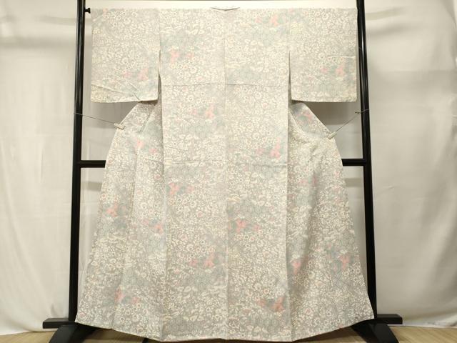 平和屋着物■上質な小紋　辻が花　鬼しぼ縮緬　正絹　逸品　CABL3760ev