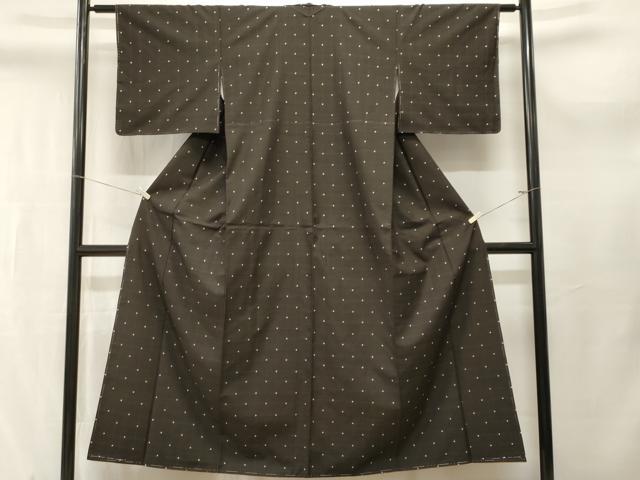 平和屋着物■上質な紬　格子柄　正絹　逸品　CABL3761ev