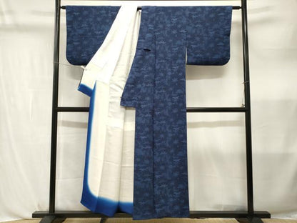平和屋着物■上質な小紋　笹花文　鬼しぼ縮緬　正絹　逸品　CABL3766ev