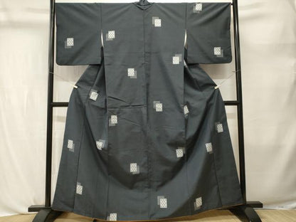 平和屋着物■上質な紬　色紙重ね文　正絹　逸品　CABL3775ev