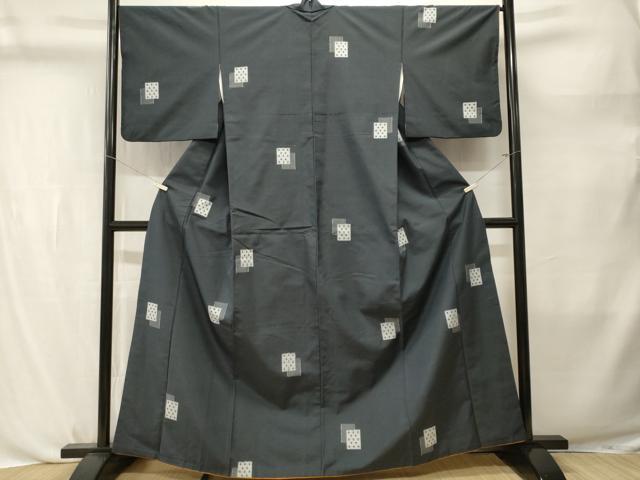 平和屋着物■上質な紬　色紙重ね文　正絹　逸品　CABL3775ev