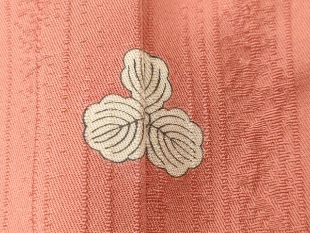 平和屋着物■上質な色無地　縞地紋　薄紅色　正絹　逸品　CABL3777ev