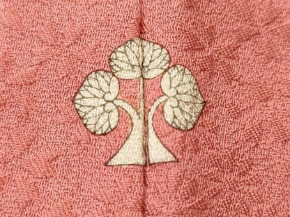 平和屋着物■上質な色無地　作家物　花尽くし地紋　甚三紅色　正絹　逸品　CABL3778ev