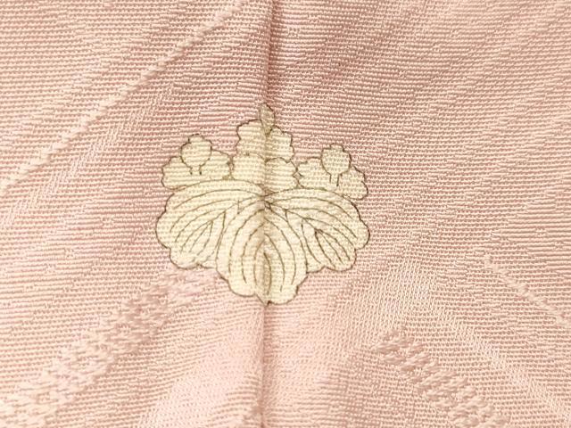 平和屋着物■上質な色無地　桧垣地紋　薄桜色　正絹　逸品　CABL3779ev
