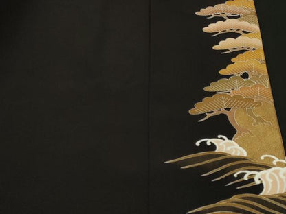平和屋着物■豪華黒留袖　作家物　波松飛鶴文　金銀彩　鈴乃屋扱い　正絹　逸品　CABL3784ev