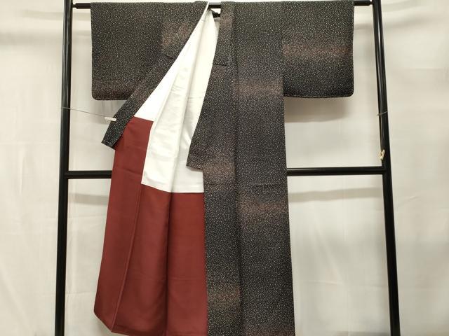 平和屋着物■上質な小紋　大庄霰　黒地　正絹　逸品　CABL3791ev