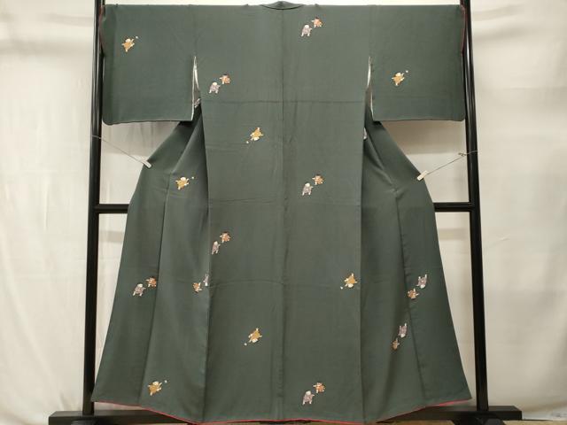 平和屋着物■上質な小紋　童子遊び　正絹　逸品　CABL3792ev