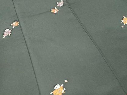 平和屋着物■上質な小紋　童子遊び　正絹　逸品　CABL3792ev
