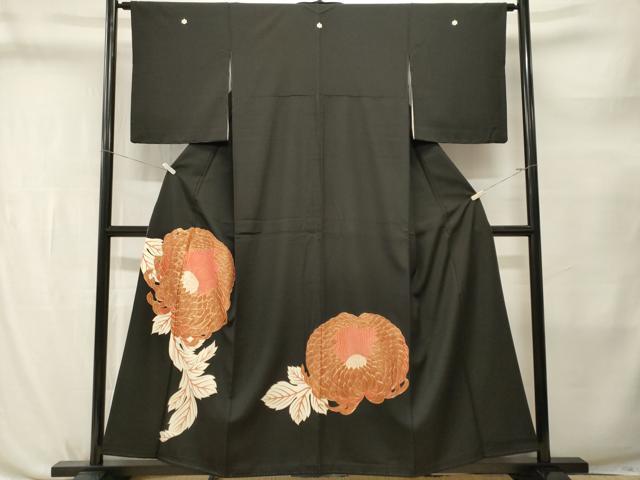 平和屋着物■豪華黒留袖　駒刺繍　乱菊　金彩　正絹　逸品　CABL3794ev