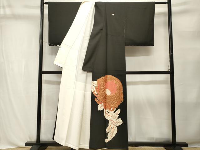 平和屋着物■豪華黒留袖　駒刺繍　乱菊　金彩　正絹　逸品　CABL3794ev