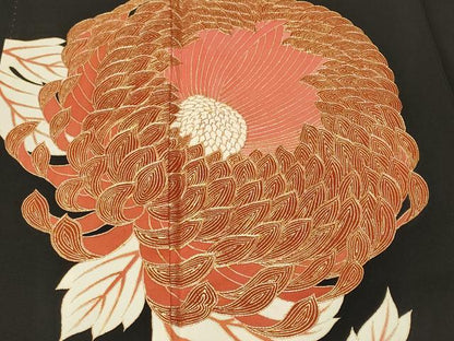 平和屋着物■豪華黒留袖　駒刺繍　乱菊　金彩　正絹　逸品　CABL3794ev