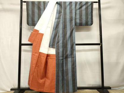 平和屋着物■本場大島紬　竹文　正絹　逸品　CABL3799ev