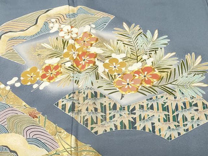 平和屋着物■豪華色留袖　作家物　駒刺繍　地g舞松竹梅花文　暈し染め　金彩　正絹　逸品　CABL3802ev