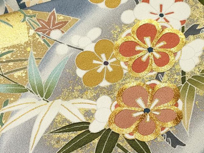 平和屋着物■豪華色留袖　作家物　駒刺繍　地g舞松竹梅花文　暈し染め　金彩　正絹　逸品　CABL3802ev