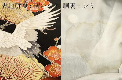 平和屋着物■豪華黒留袖　作家物　浜松渡り橋飛鶴文　暈し染め　金彩　正絹　逸品　CABL3804ev