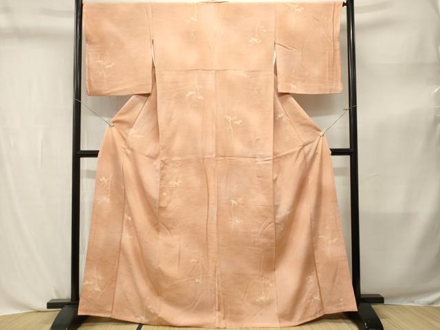 平和屋着物■上質な小紋　草花霞文　芝草地紋　暈し染め　正絹　逸品　CABL3805ev