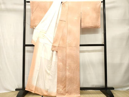 平和屋着物■上質な小紋　草花霞文　芝草地紋　暈し染め　正絹　逸品　CABL3805ev