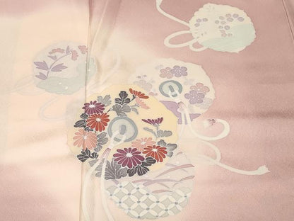 平和屋着物■訪問着　鏡裏花文　暈し染め　正絹　逸品　CABL3807ev