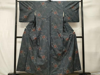 平和屋着物■本場大島紬　枝花文　正絹　逸品　CABL3808ev